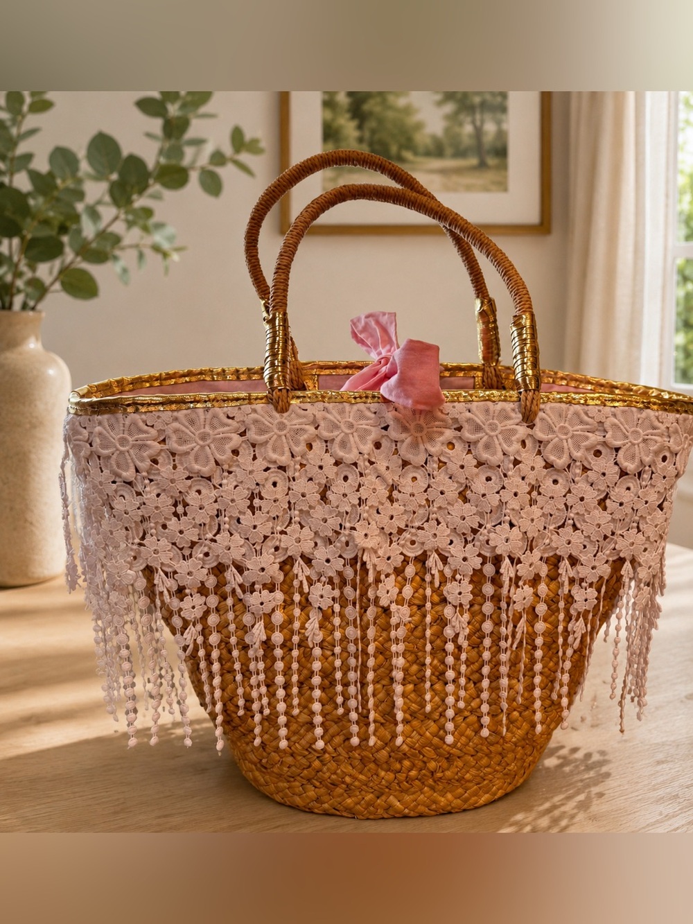 Lilly Pulitzer Ivy Straw Tote